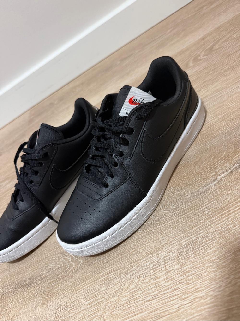 Women’s Black Low-Top Sneakers with White Sole